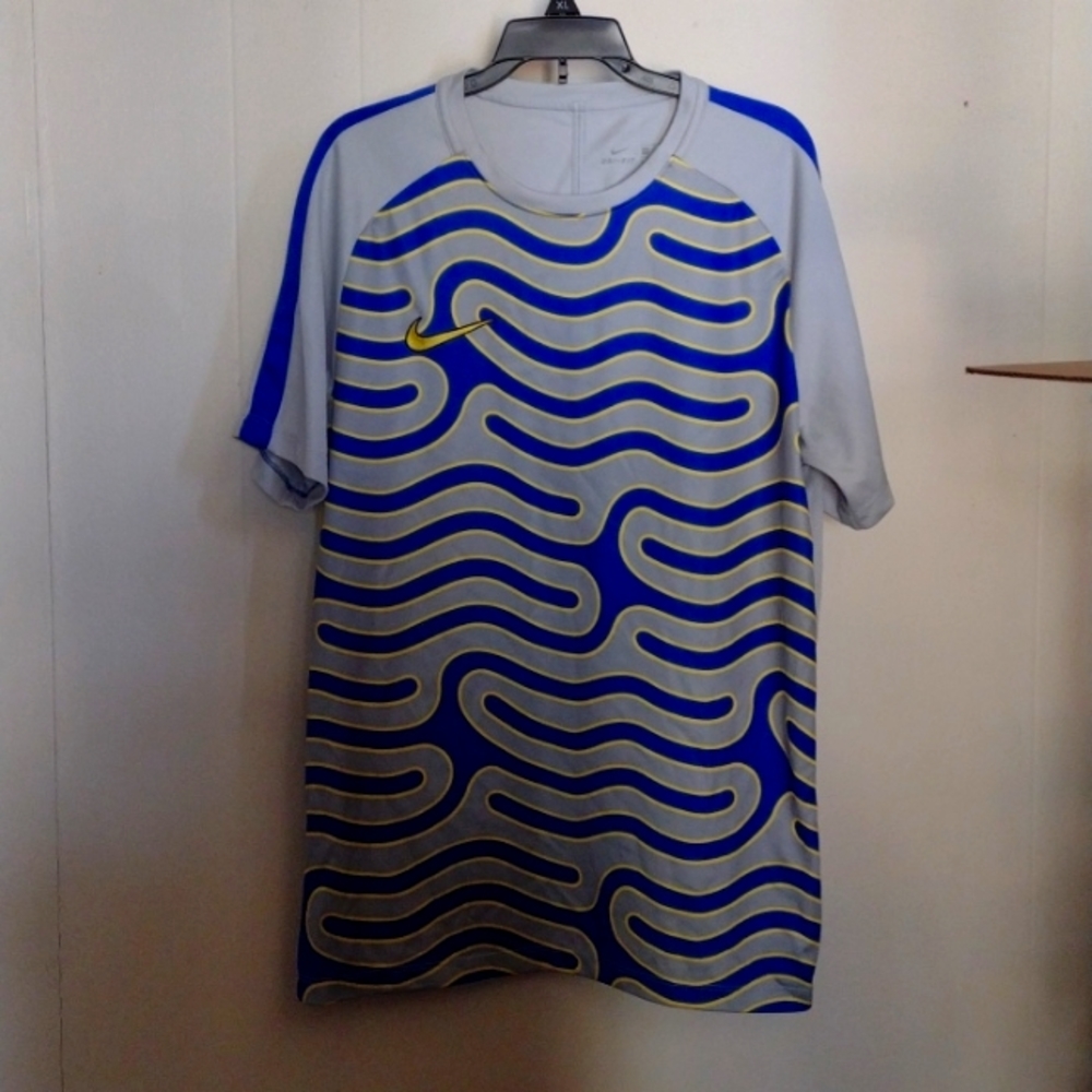 Nike Ronaldo Soccer Shirt Mens Medium Ronaldhino Gray/Blue/Yellow